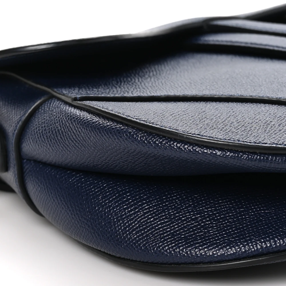 Buy Lushentic Medium Saddle Bag - Navy Blue Calfskin Leather - Image 4