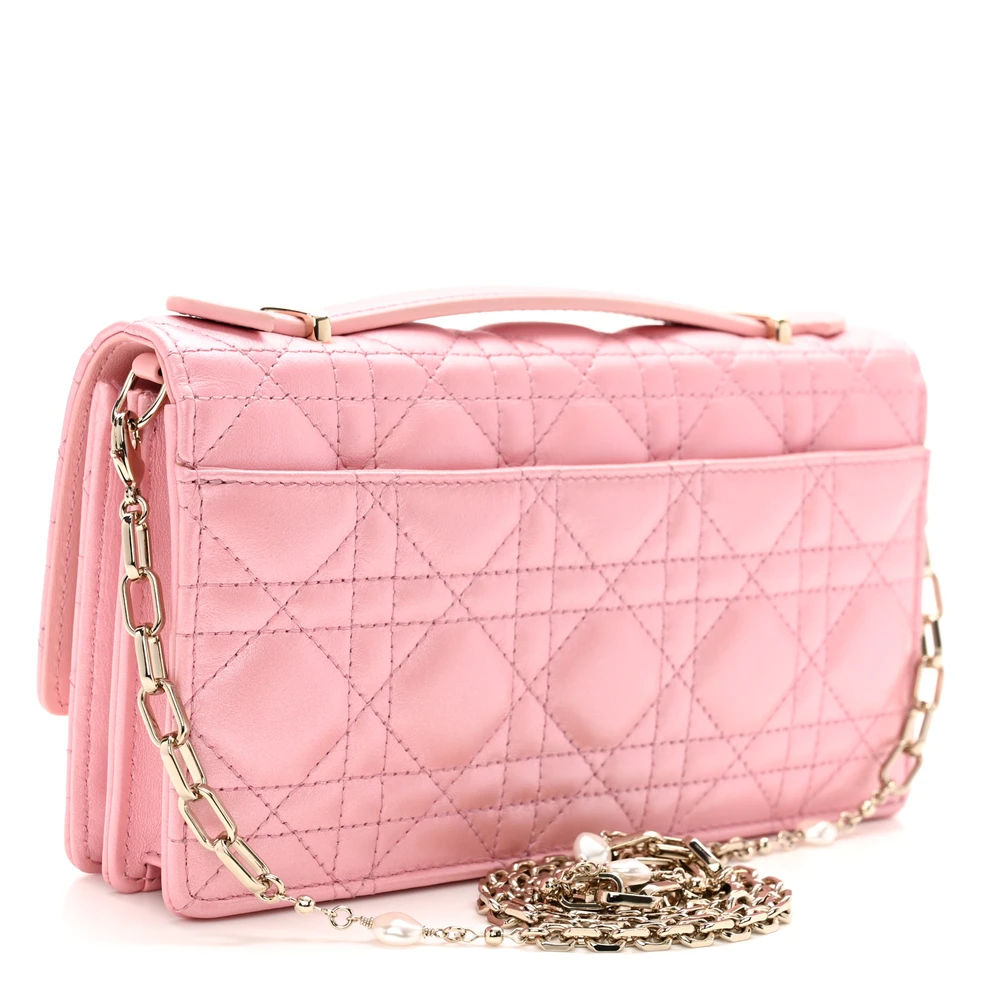 Lushentic Handbags Mini My Dior Clutch in Antique Pink Cannage Leather - Image 3