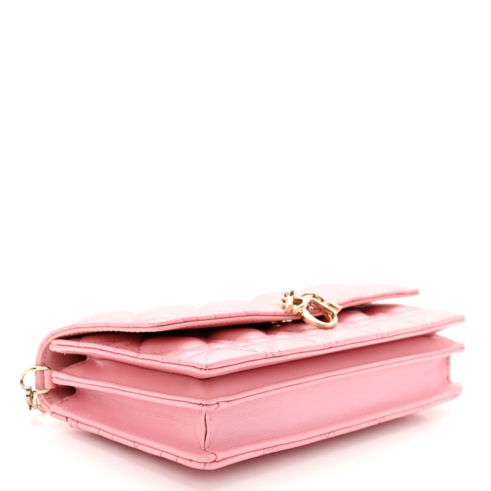 Lushentic Handbags Mini My Dior Clutch in Antique Pink Cannage Leather - Image 6