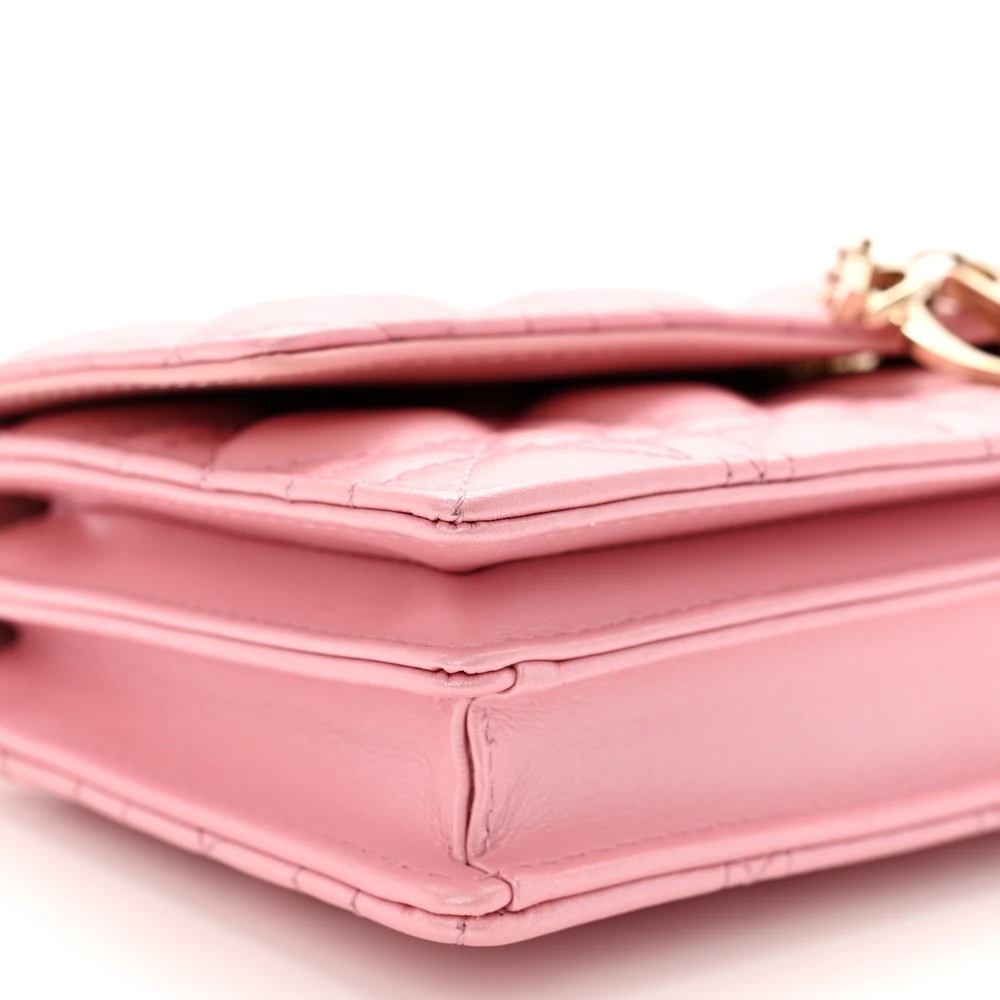 Lushentic Handbags Mini My Dior Clutch in Antique Pink Cannage Leather - Image 4