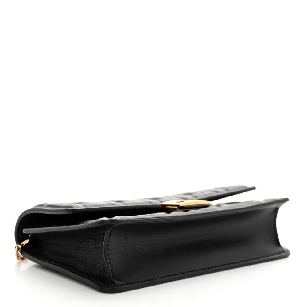 Lushentic Grade Designer Bags: FF Embossed WOC in Black Matisse Leather - Image 6