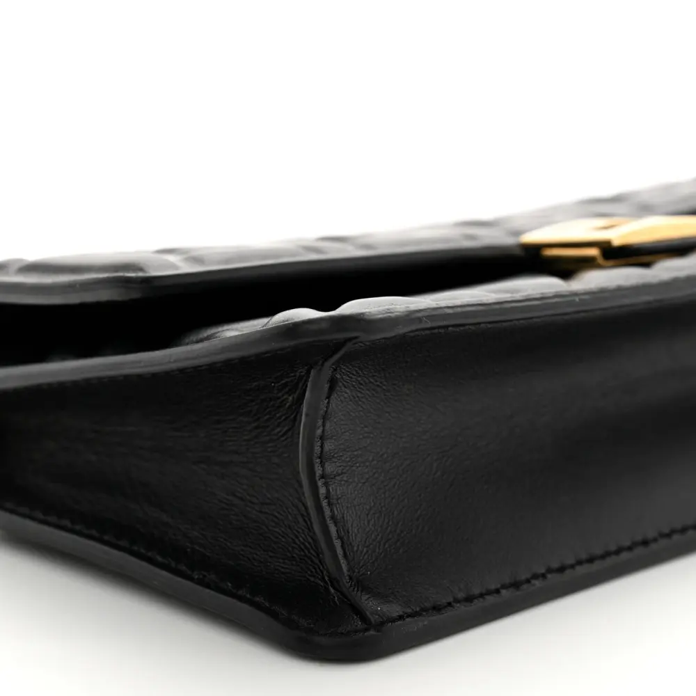 Lushentic Grade Designer Bags: FF Embossed WOC in Black Matisse Leather - Image 4