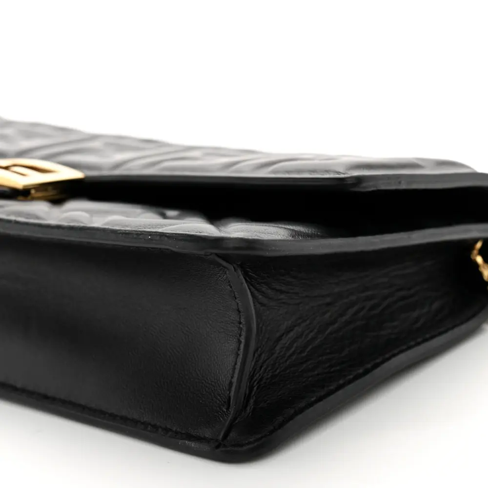 Lushentic Grade Designer Bags: FF Embossed WOC in Black Matisse Leather - Image 5