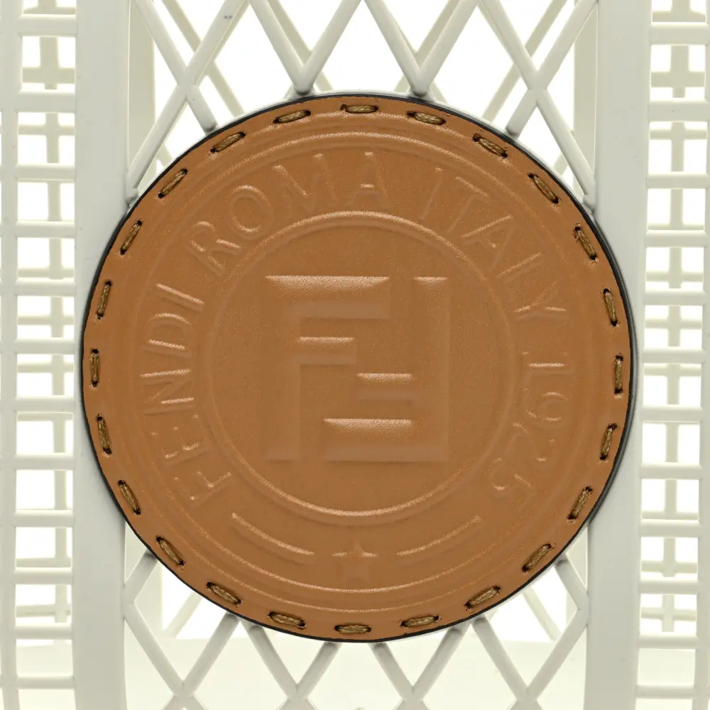 Lushentic Quality Bags - Small Fendi Basket White Ice Miele Scuro - Image 9