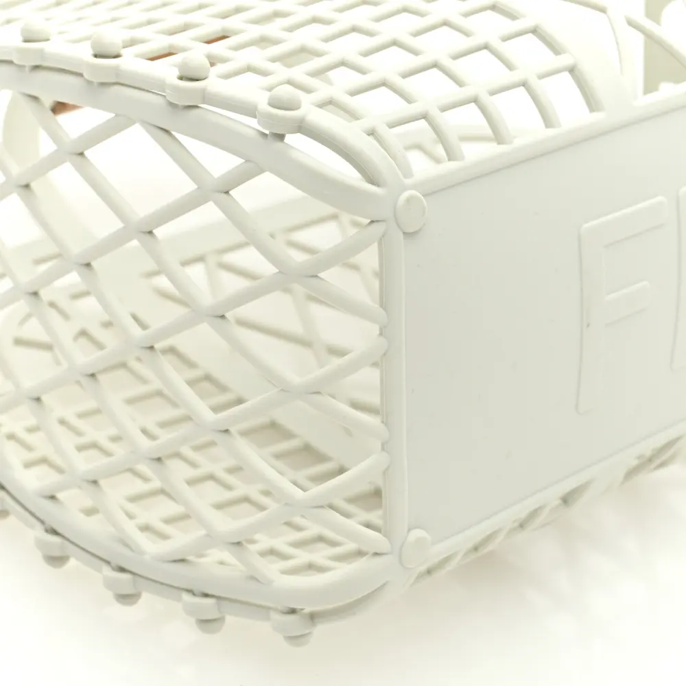 Lushentic Quality Bags - Small Fendi Basket White Ice Miele Scuro - Image 4