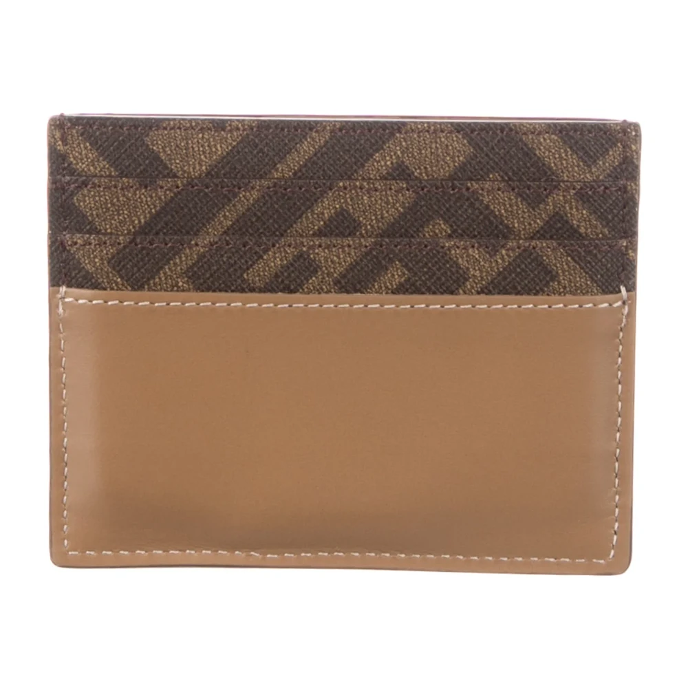 Lushentic Small Zucca FF Logo Card Holder in Neutrals Printed Canvas - Image 3