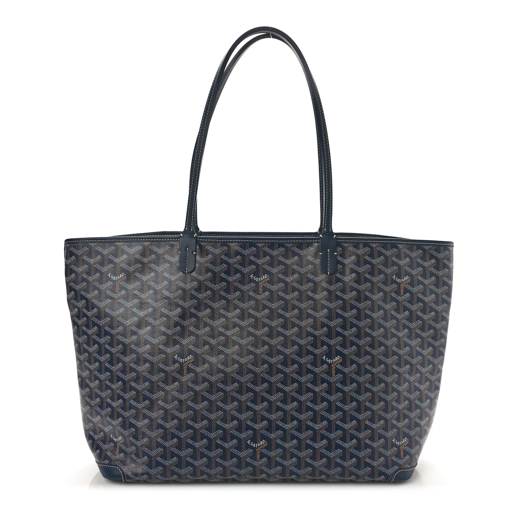 Lushentic Goyard Artois Tote MM Navy Goyardine Canvas Front