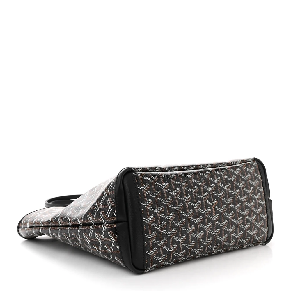 Lushentic Quality Handbags - Artois Tote PM Black Goyardine Canvas - Image 6