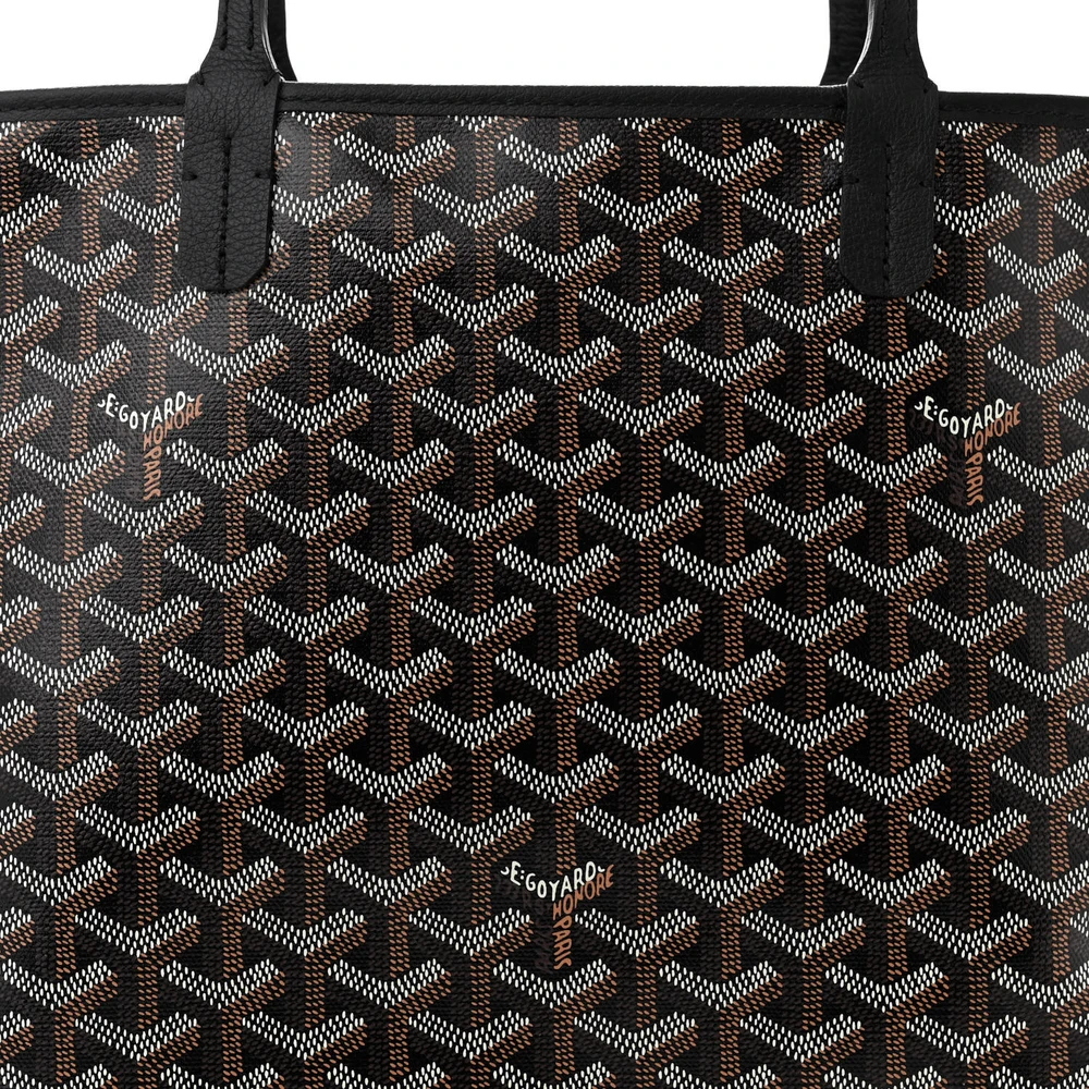 Lushentic Quality Handbags - Artois Tote PM Black Goyardine Canvas - Image 8