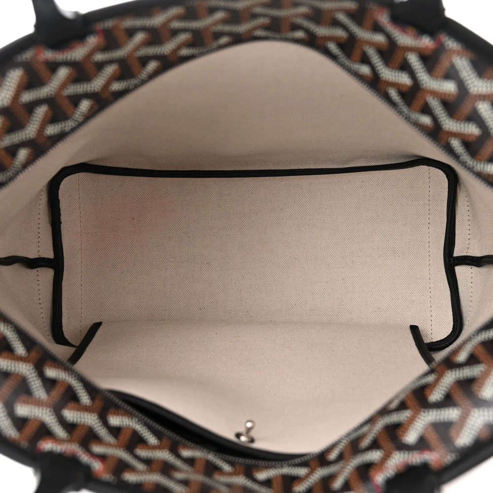 Lushentic Quality Handbags - Artois Tote PM Black Goyardine Canvas - Image 7