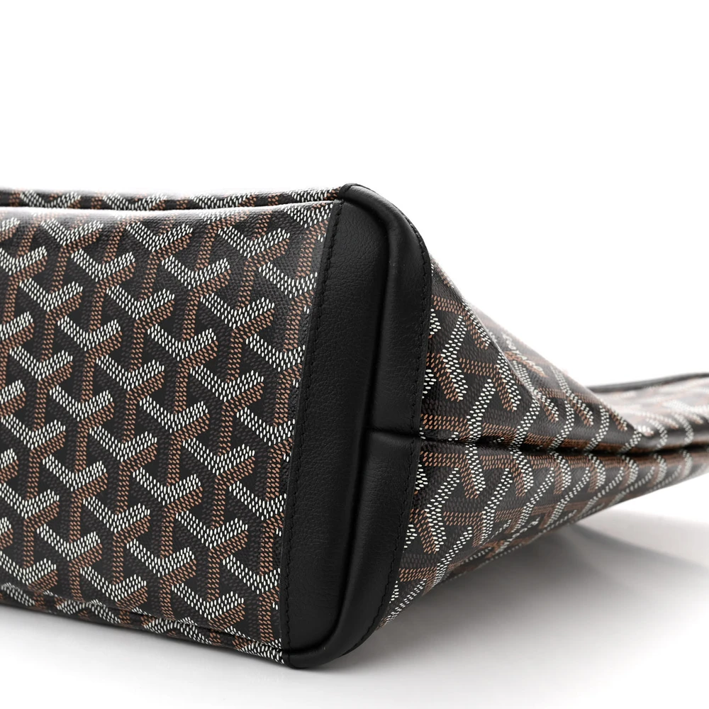 Lushentic Quality Handbags - Artois Tote PM Black Goyardine Canvas - Image 5