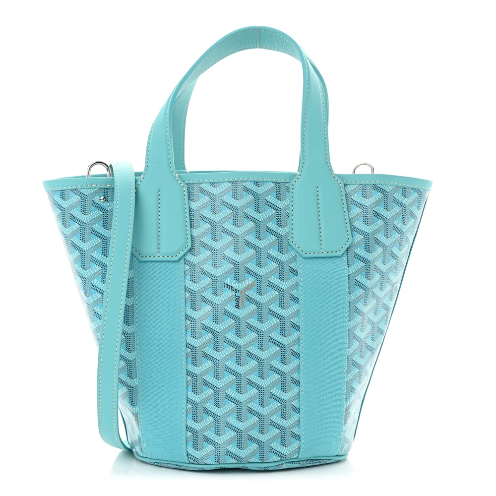 Lushentic Goyard Belharra PM Bleu Turquoise Goyardine Canvas Front