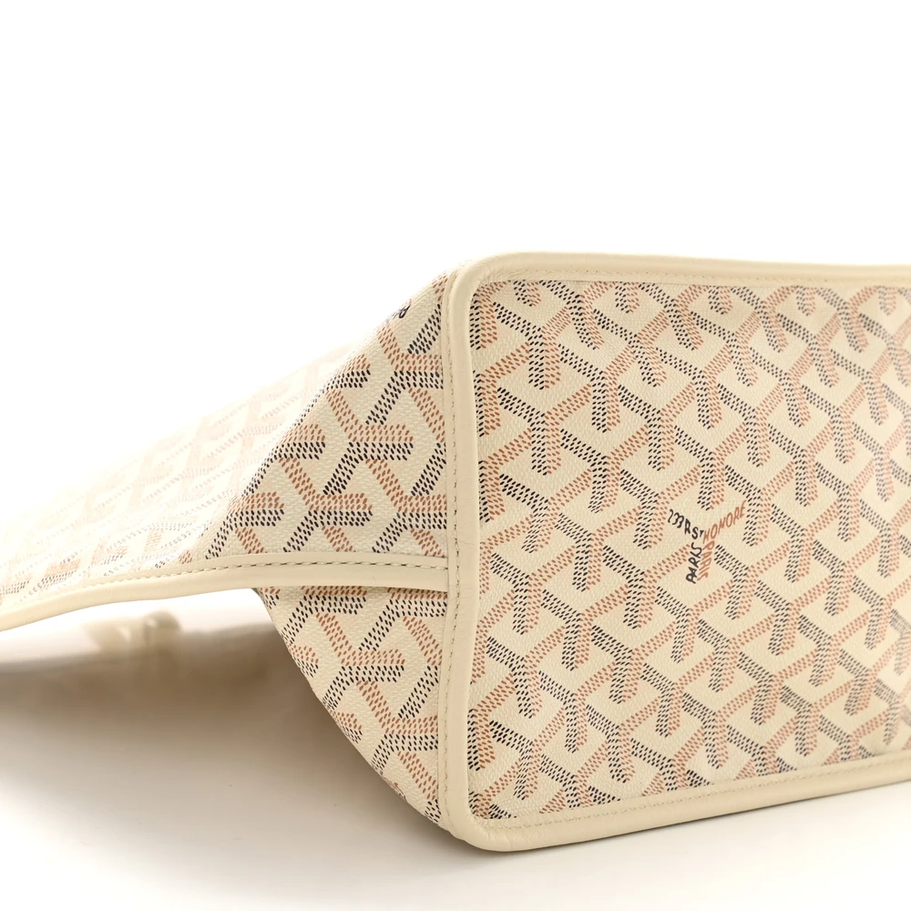 Lushentic Bag Embroidered Seahorse Reversible Anjou Tote PM Sand Goyardine Canvas - Image 4