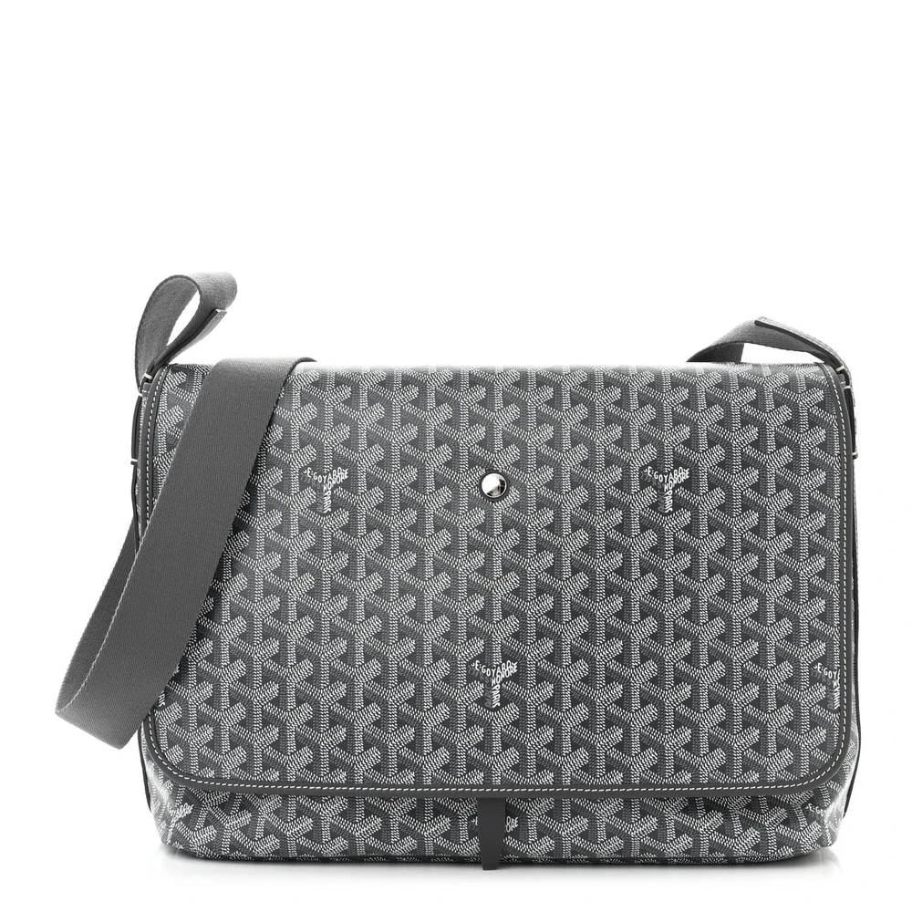 Lushentic Goyard Medium Capetien Messenger Bag Grey Goyardine Canvas Front