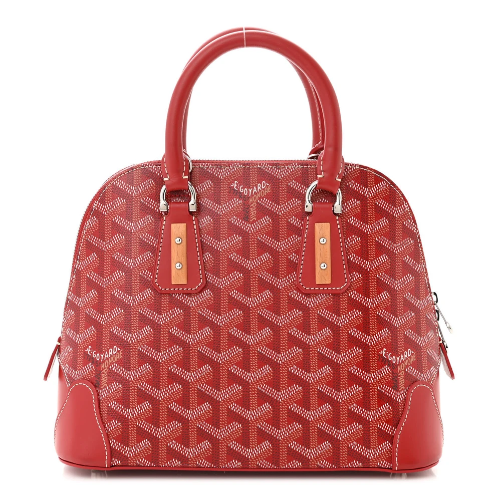 Lushentic Goyard Mini Vendome Bag Red Goyardine Canvas Silver Hardware Front