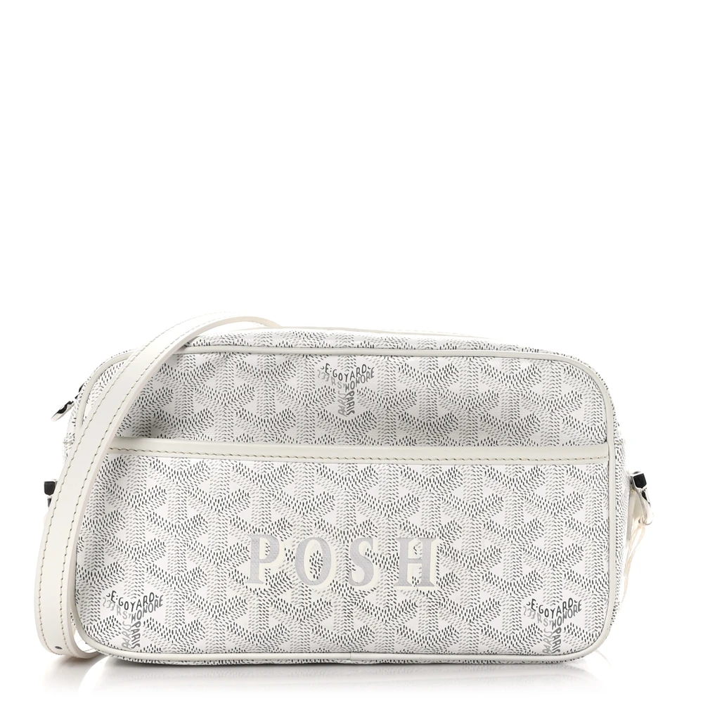 Lushentic Goyard Sac Cap Vert PM White Goyardine Canvas Front