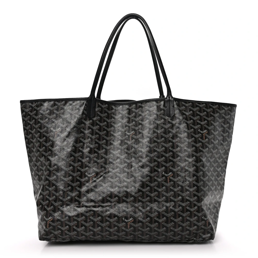 Lushentic Goyard Saint Louis Tote GM Black Goyardine Canvas Front