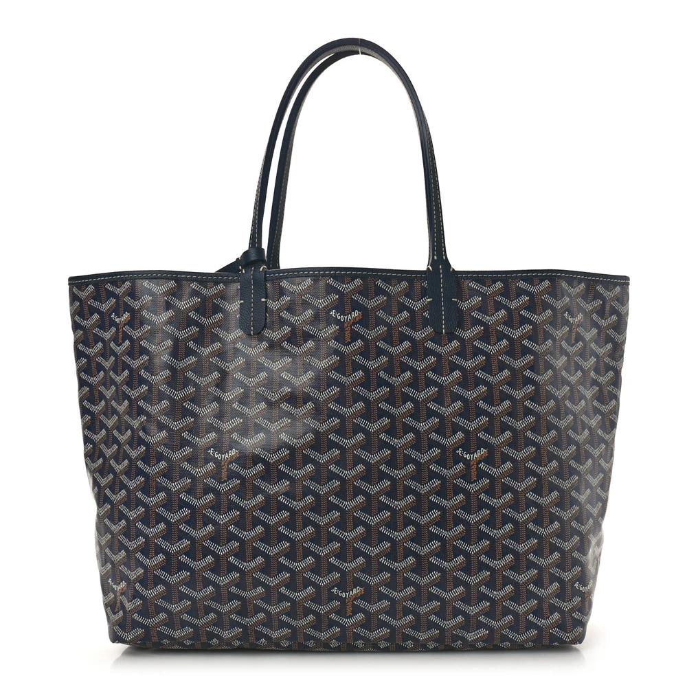 Lushentic Goyard Saint Louis Tote PM Navy Goyardine Canvas Front