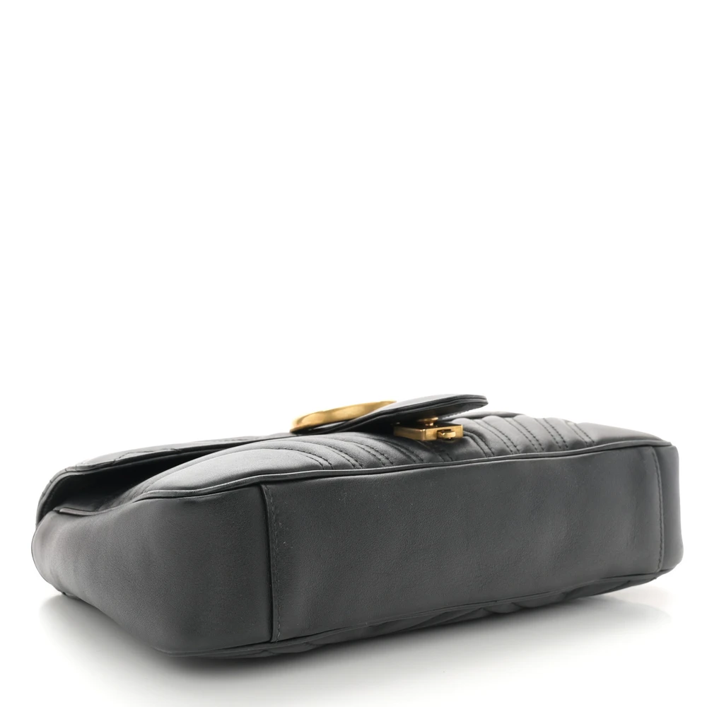 Lushentic GG Marmont Medium Shoulder Bag in Black Calfskin Leather - Image 6