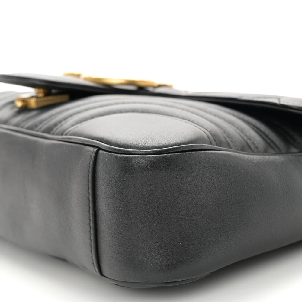 Lushentic GG Marmont Medium Shoulder Bag in Black Calfskin Leather - Image 5