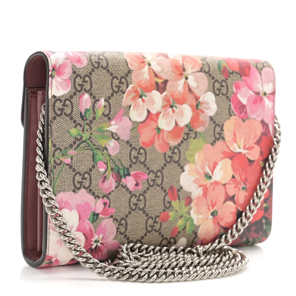 Lushentic Quality Bags - Mini Dionysus Chain Wallet Beige Multicolor Blooms - Image 3