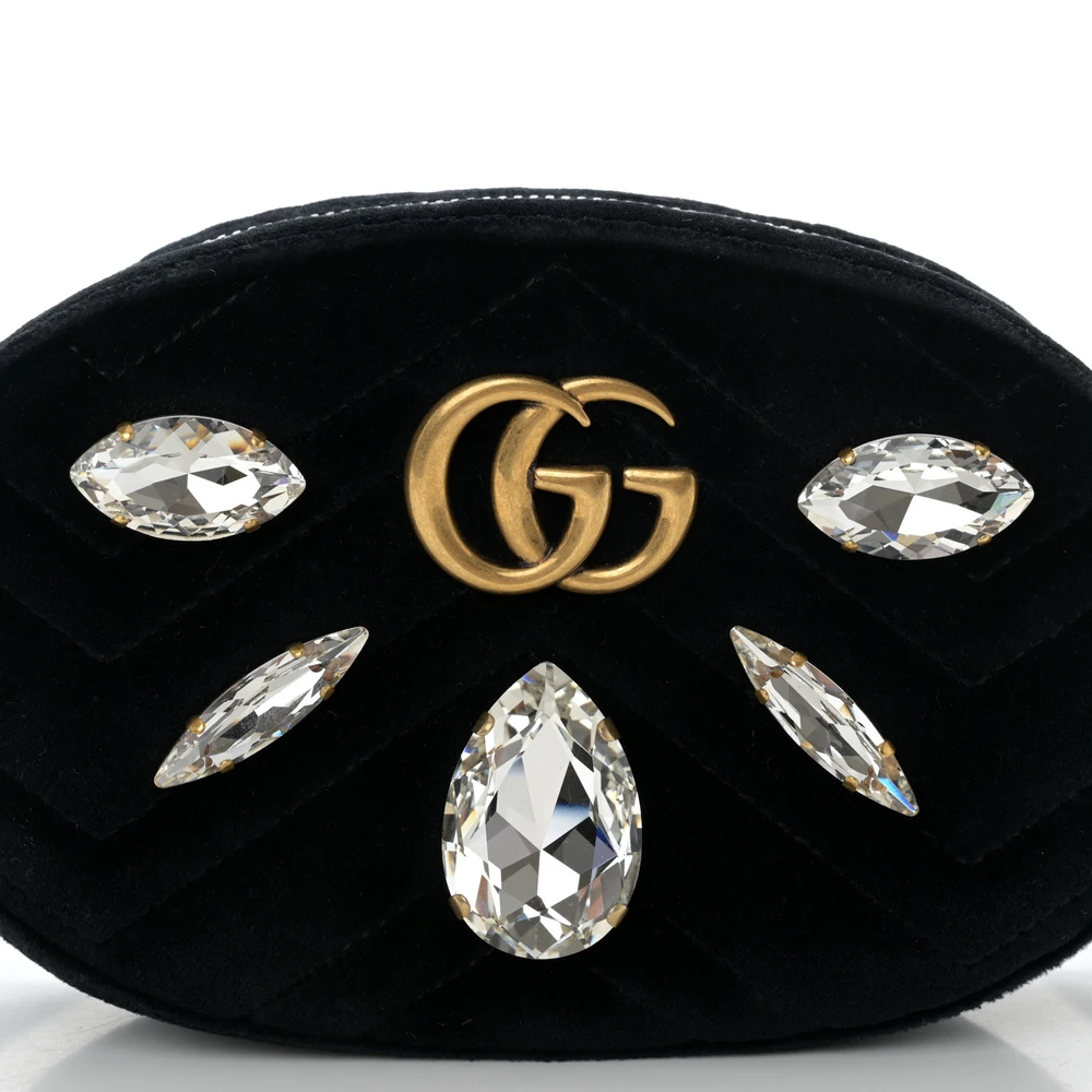 Lushentic Grade Replica Bags: Small GG Marmont Belt Bag in Black Velvet - Image 8