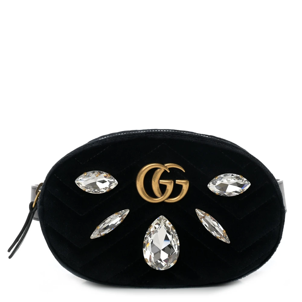 Lushentic Grade Replica Bags: Small GG Marmont Belt Bag in Black Velvet