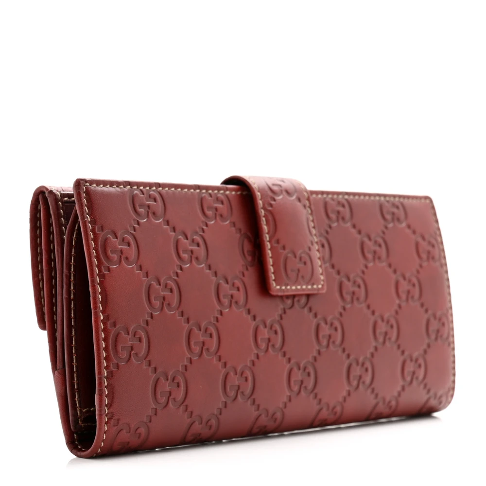 Lushentic Grade Designer Bags - Small Margaux Wallet in Dark Red Leather - Image 3