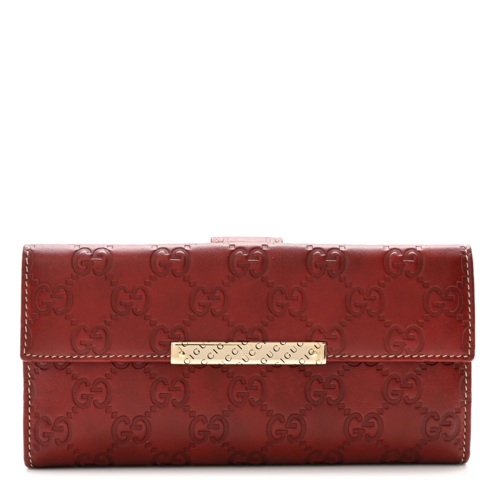 Lushentic Grade Designer Bags - Small Margaux Wallet in Dark Red Leather