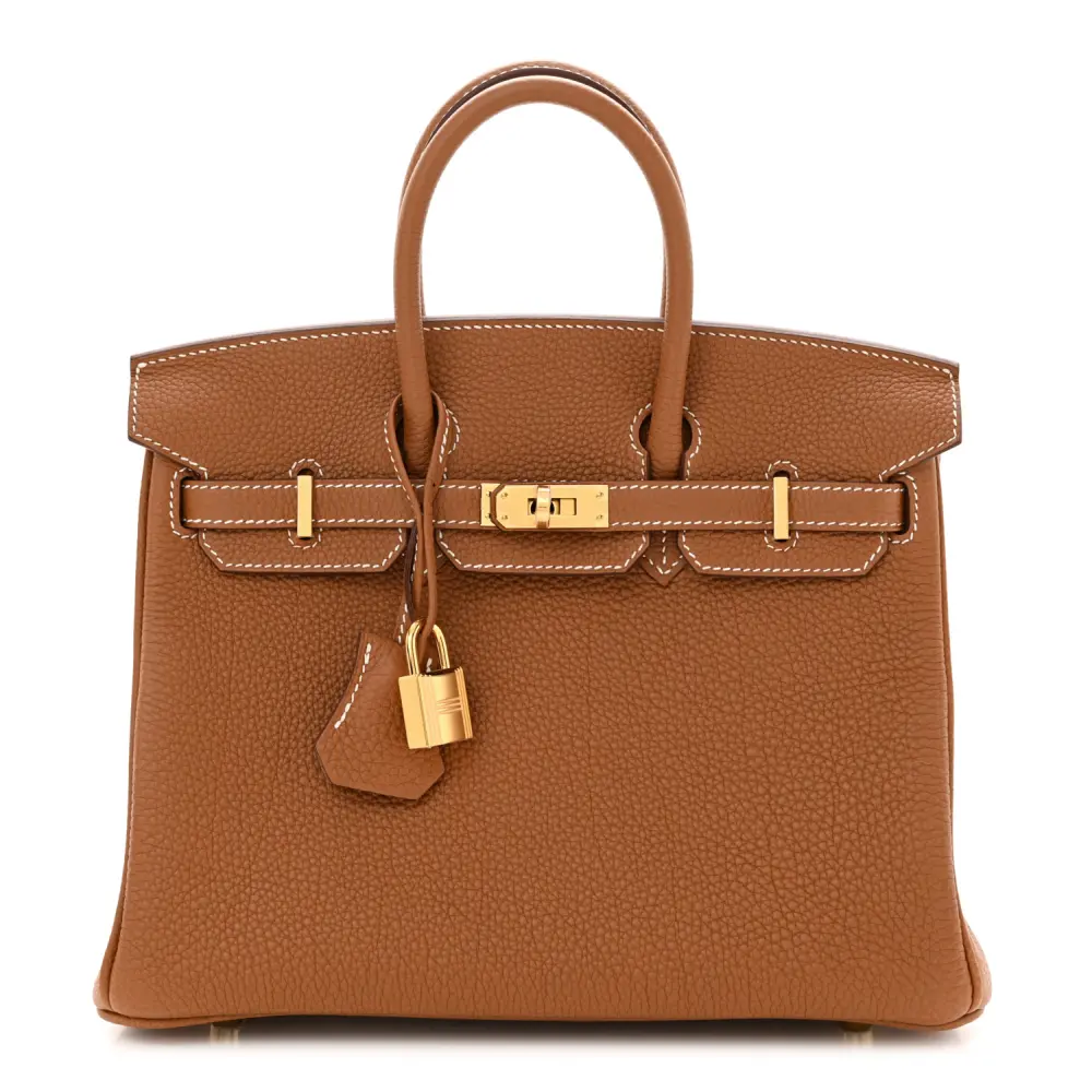 Lushentic Hermès Birkin 25 Brown Togo Leather Gold Hardware Front