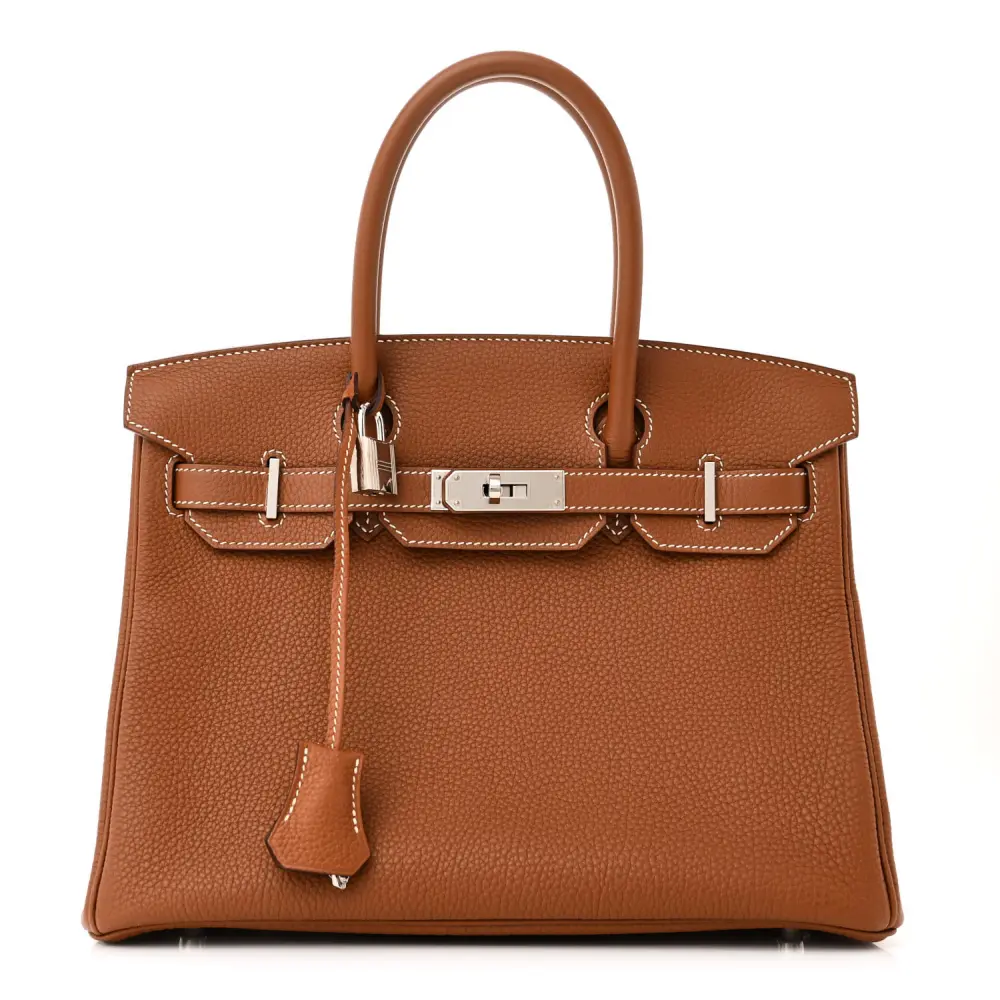 Lushentic Hermès Birkin 30 Gold Togo Leather Palladium Silver Hardware Front