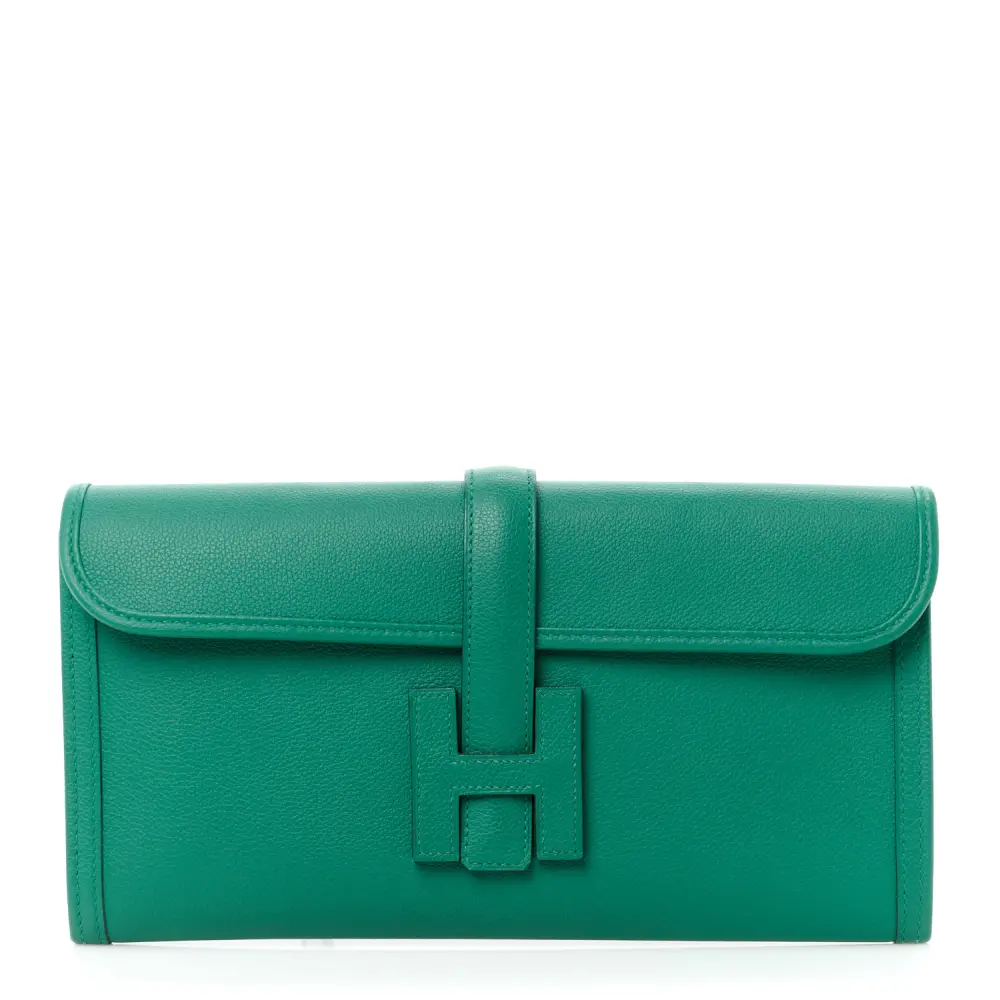 Lushentic Hermès Jige Elan 29 Clutch Vert Vertigo Evercolor Leather Front