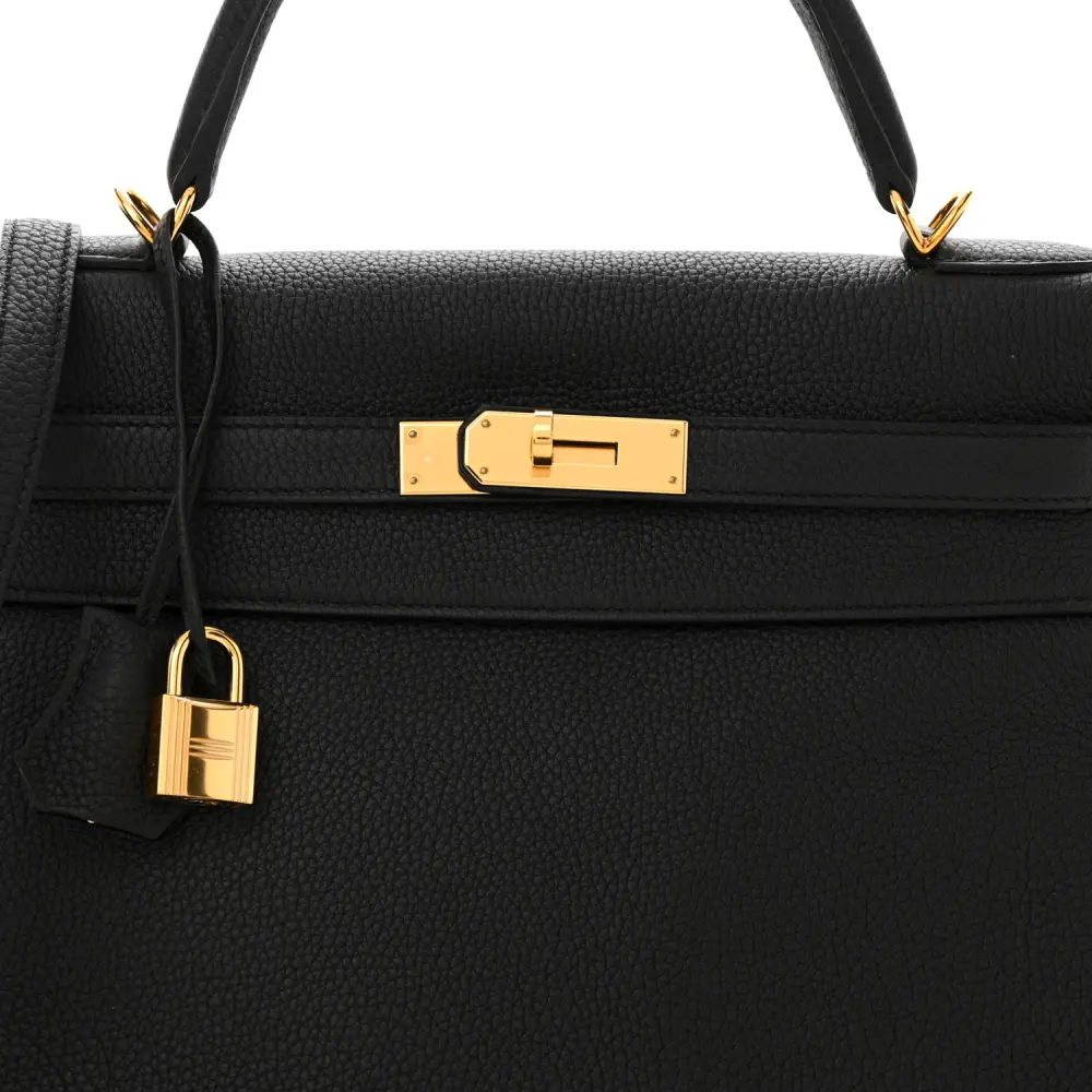 Lushentic Grade Kelly Retourne 32 Black Togo Leather Gold Hardware - Image 9
