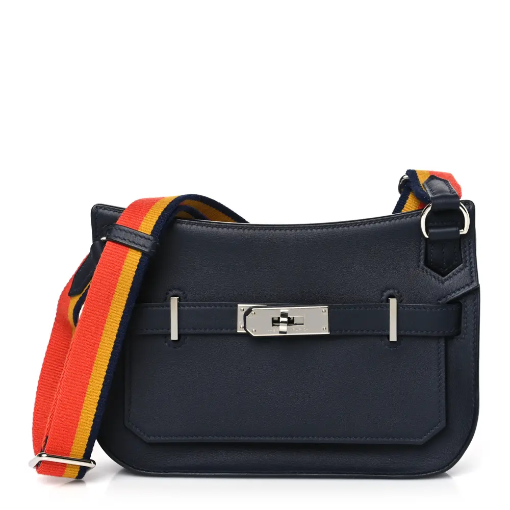 Lushentic Hermès Mini Zigzag Jypsière Dark Irish Swift Leather Palladium Hardware Front