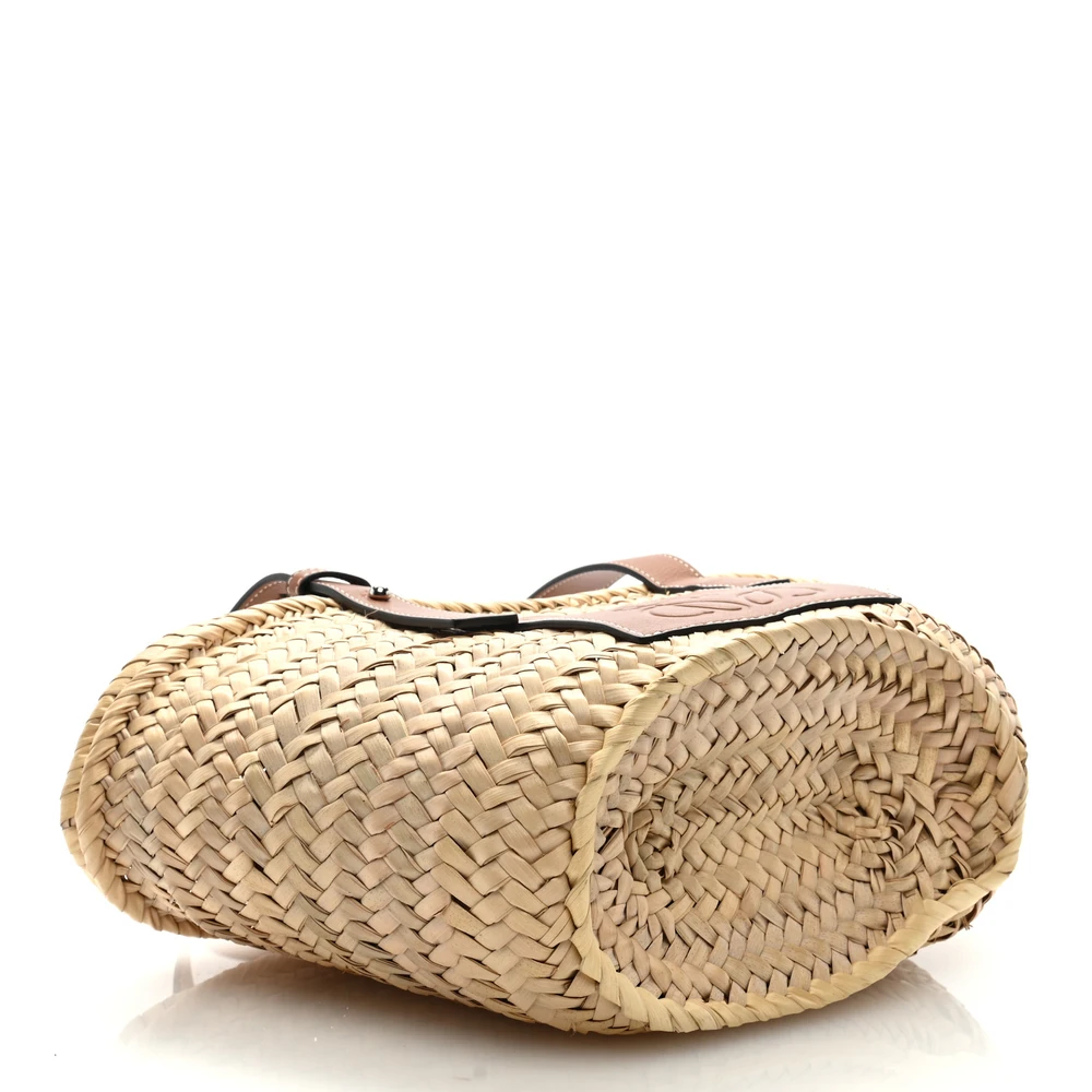 Lushentic Quality Basket Tote Bag - Small Tan Natural Raffia Leather - Image 5