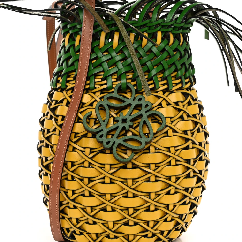 Lushentic Grade Replica Fringe Woven Pineapple Bucket Bag - Image 8