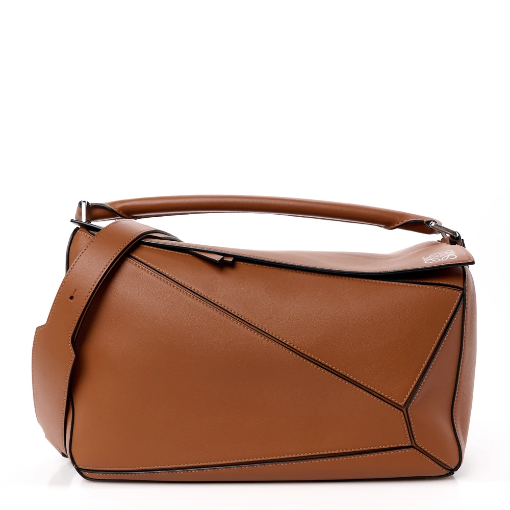 Lushentic Loewe Puzzle Bag Large Tan Calfskin Leather Front