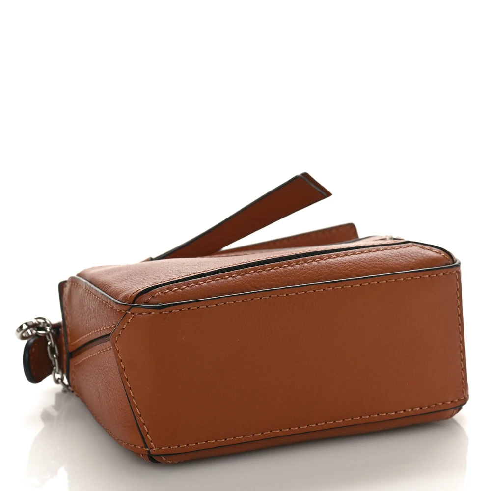 Lushentic Grade Puzzle Bag Nano Tan Calfskin Leather Silver Hardware - Image 6