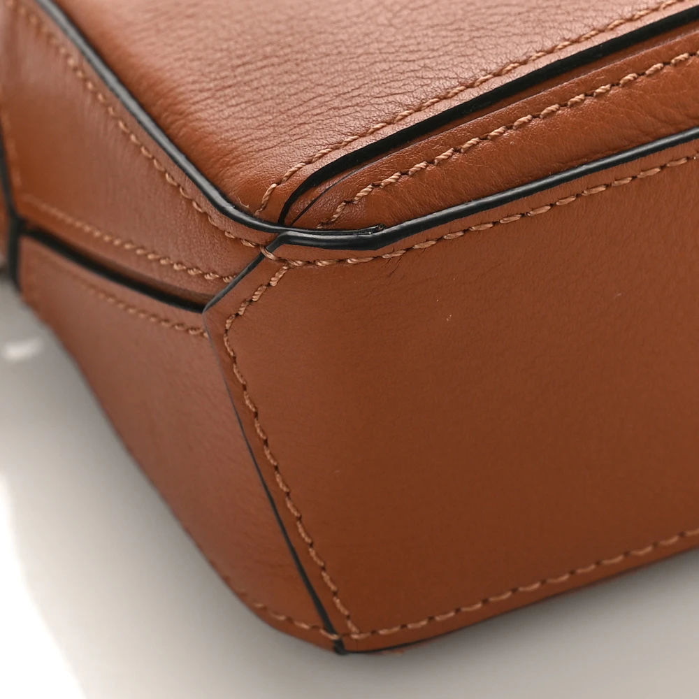 Lushentic Grade Puzzle Bag Nano Tan Calfskin Leather Silver Hardware - Image 4