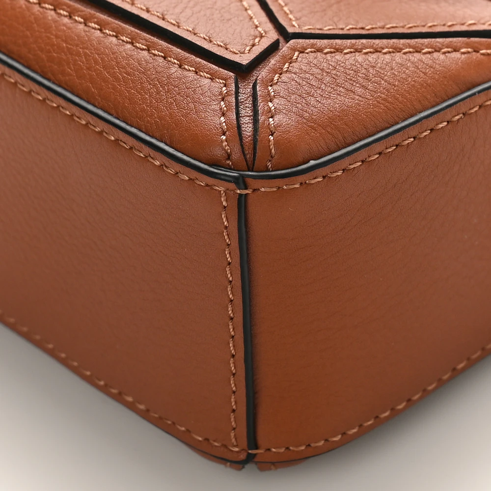 Lushentic Grade Puzzle Bag Nano Tan Calfskin Leather Silver Hardware - Image 5