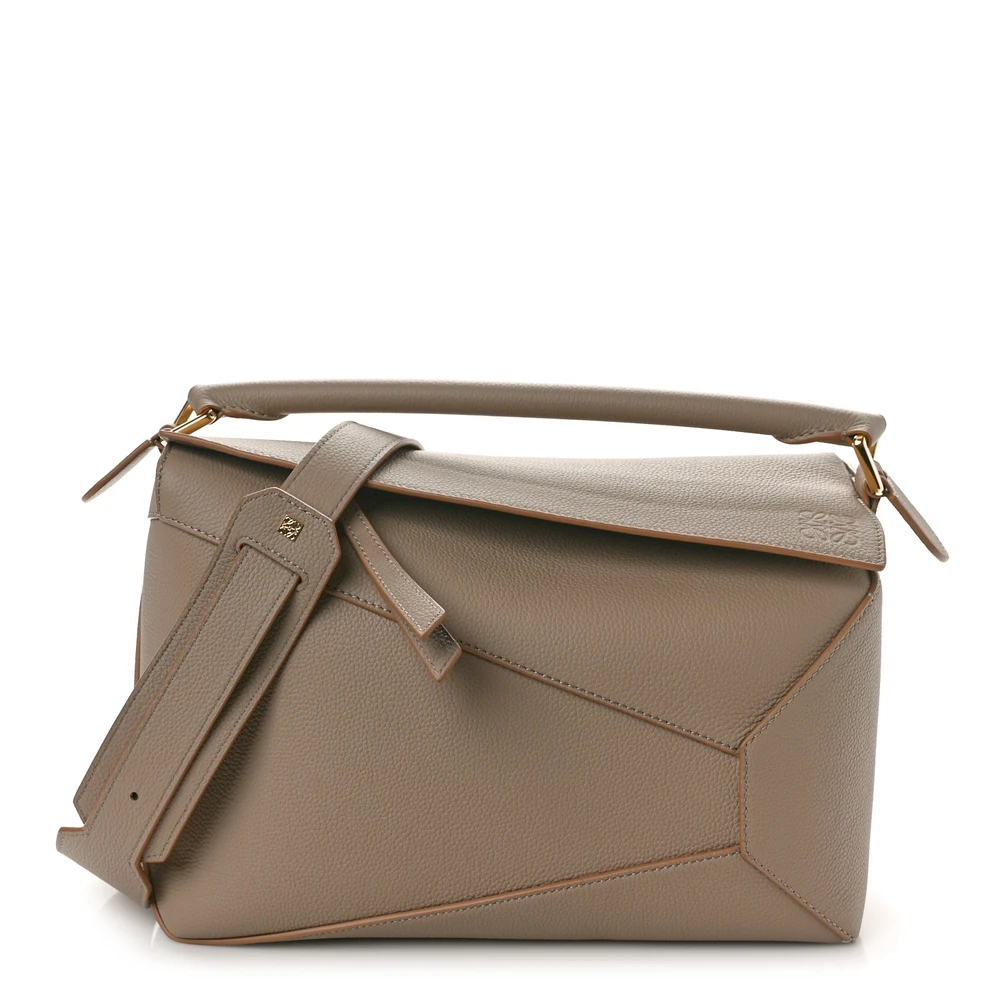 Lushentic Loewe Puzzle Edge Bag Medium Sand Soft Grained Calfskin Leather Front