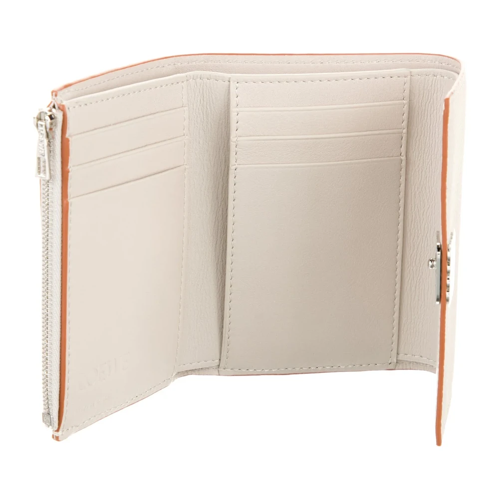 Lushentic Quality Handbags: Small Compact Wallet in Grey Calfskin Leather - Image 3