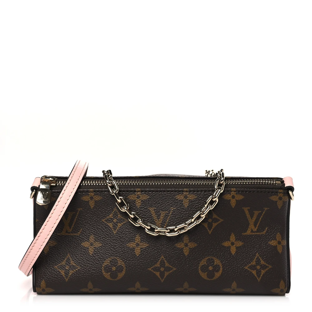 Lushentic Louis Vuitton Bloom Pouch PM Rose Jasmine Monogram Canvas Silver Hardware Front