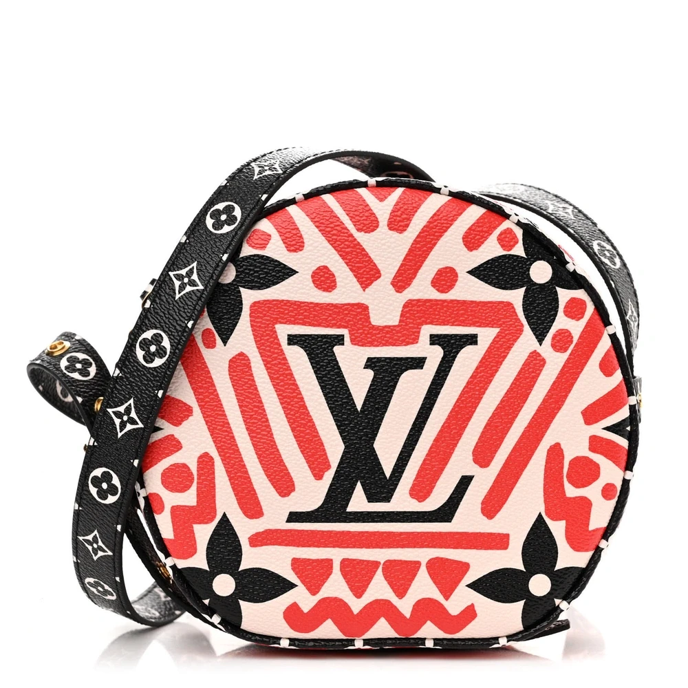 Lushentic Louis Vuitton Crafty Boite Chapeau Souple PM Creme_Rouge_Black Giant Monogram Canvas Front