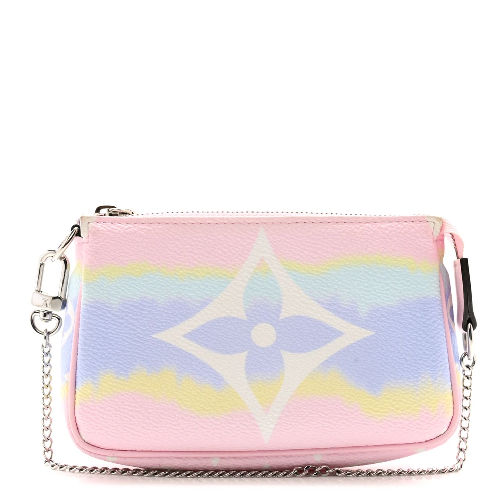 Lushentic Louis Vuitton Escale Mini Pochette Accessoires Pastel Monogram Canvas Silver Hardware Front