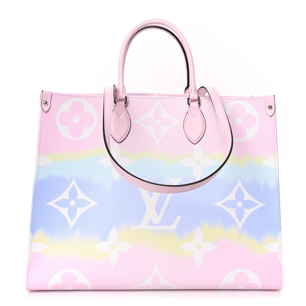 Lushentic Louis Vuitton Escale OnTheGo GM Pastel Monogram Canvas Silver Hardware Front