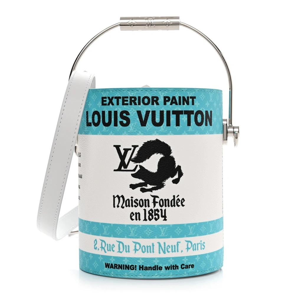 Lushentic Louis Vuitton LV Paint Can Turquoise Monogram Canvas Silver Hardware Front