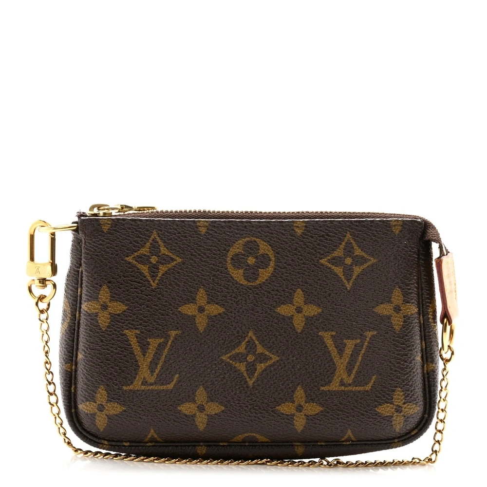 Lushentic Louis Vuitton Mini Pochette Accessoires Monogram Canvas Gold Hardware Front