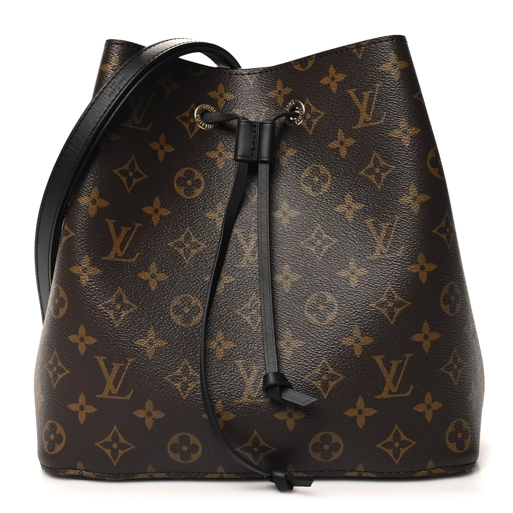 Lushentic Louis Vuitton NeoNoe MM Black Monogram Canvas Front