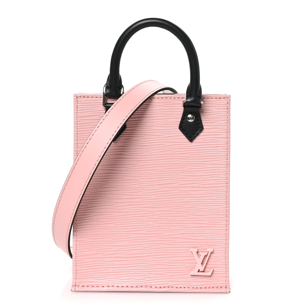 Lushentic Louis Vuitton Petit Sac Plat PM Rose Ballerine Epi Leather Silver Hardware Front